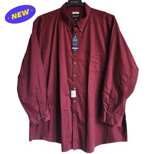 3XL Red Shirt Maroon Burgundy Jos A Bank New Oxford Button Down Traditional Fit